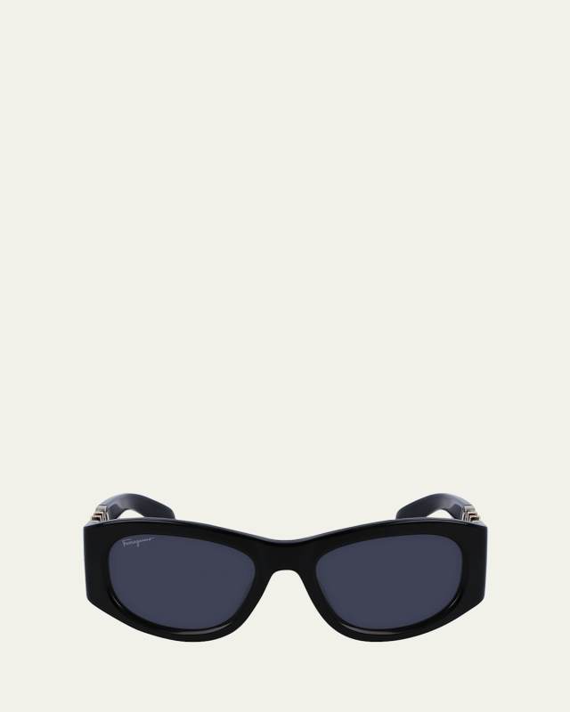 Gancini Round Acetate Sunglasses